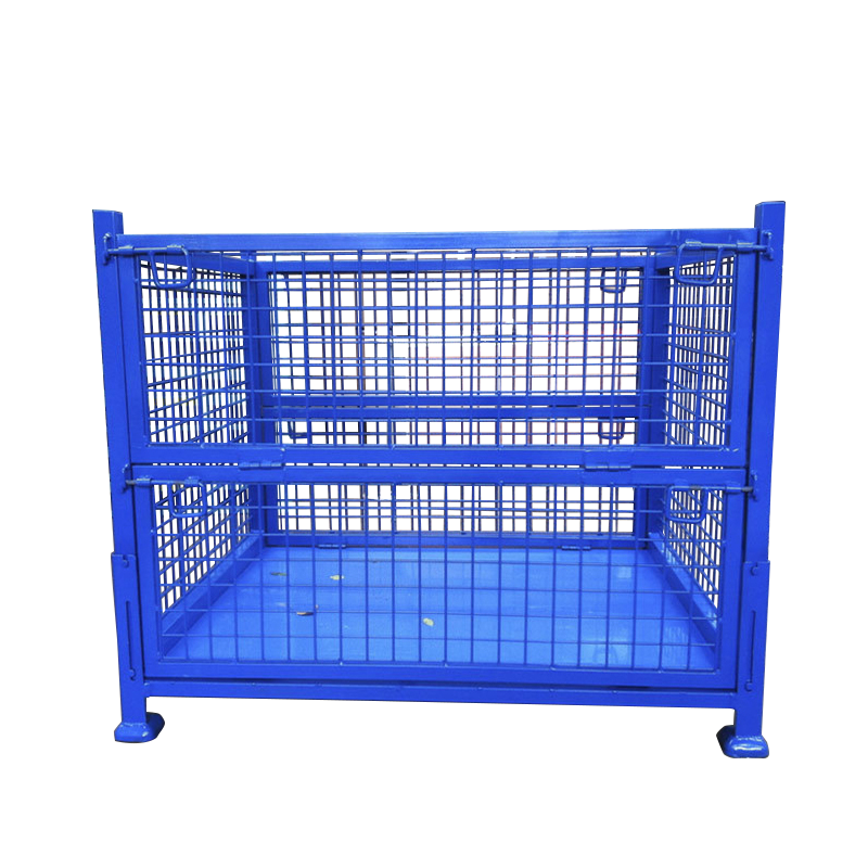 Industrial metal foldable pallets box warehouse stores heavy duty steel stillage cage