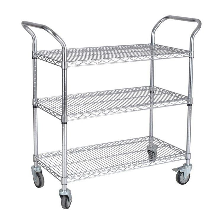 Electronic zinc OEM galvanized Rolling mobile moving wire mesh shelf racking racks metal shelving