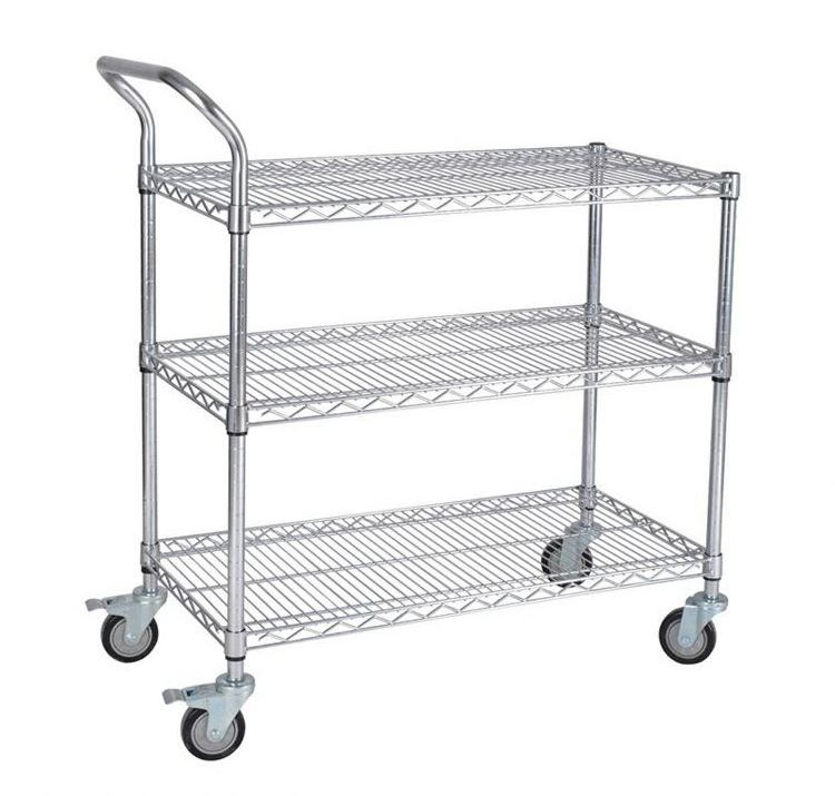 Electronic zinc OEM galvanized Rolling mobile moving wire mesh shelf racking racks metal shelving