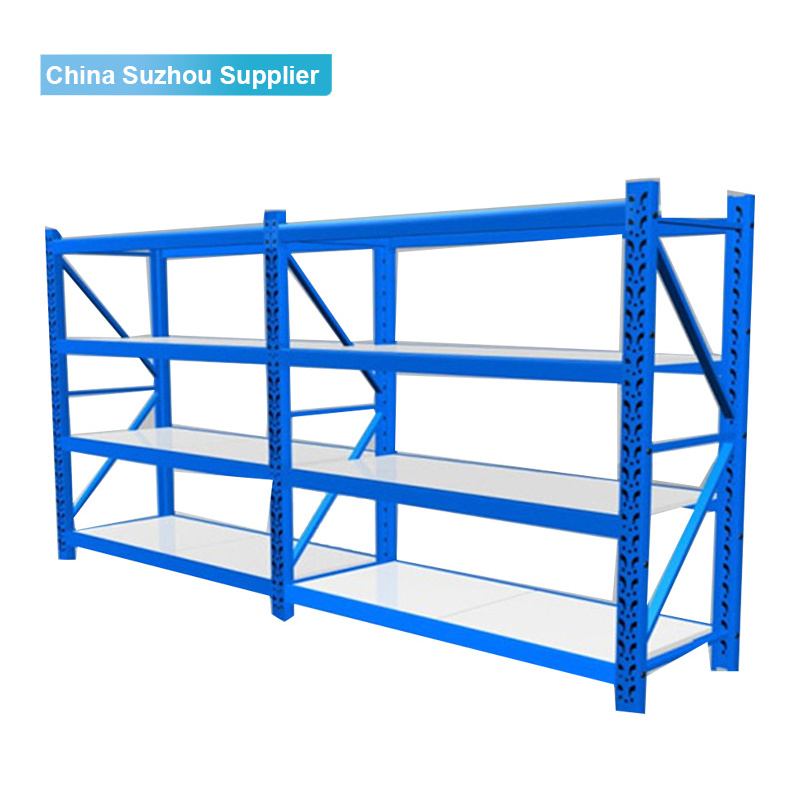 Wholesale warehouse shelve metal light duty storage rack boltless 4 tier assemble medium duty long span shelving