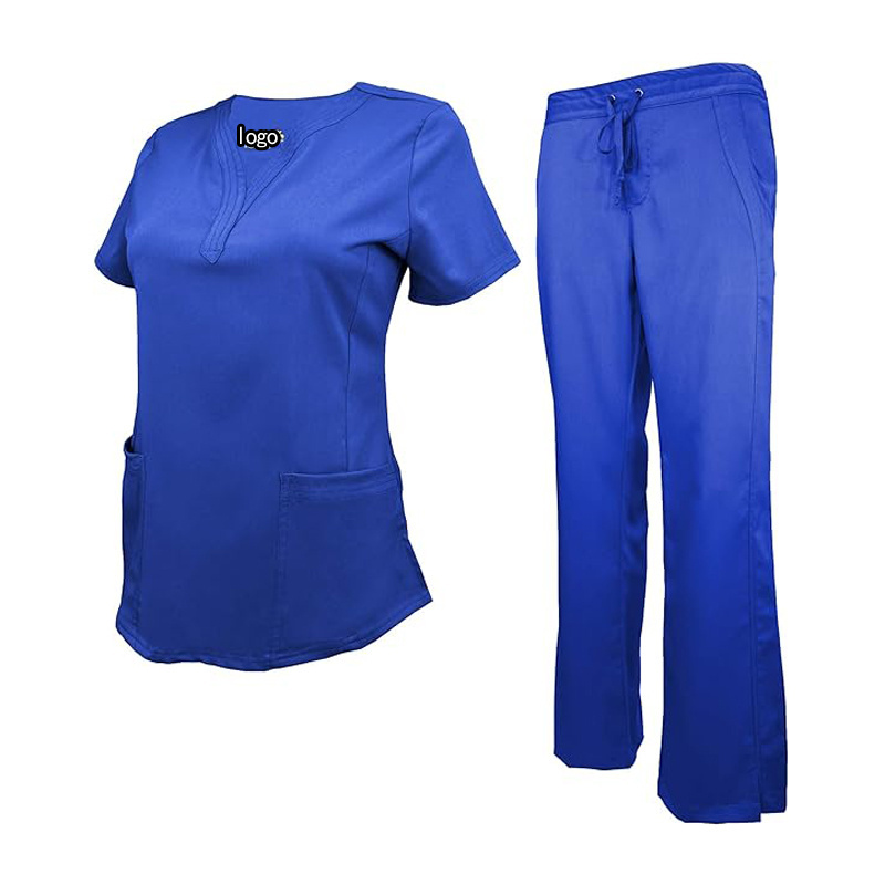 BSCI WRAP Natural Uniforms Women's Ultra Soft Y-Neck Scrub Set