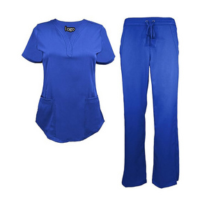 BSCI WRAP Natural Uniforms Women's Ultra Soft Y-Neck Scrub Set