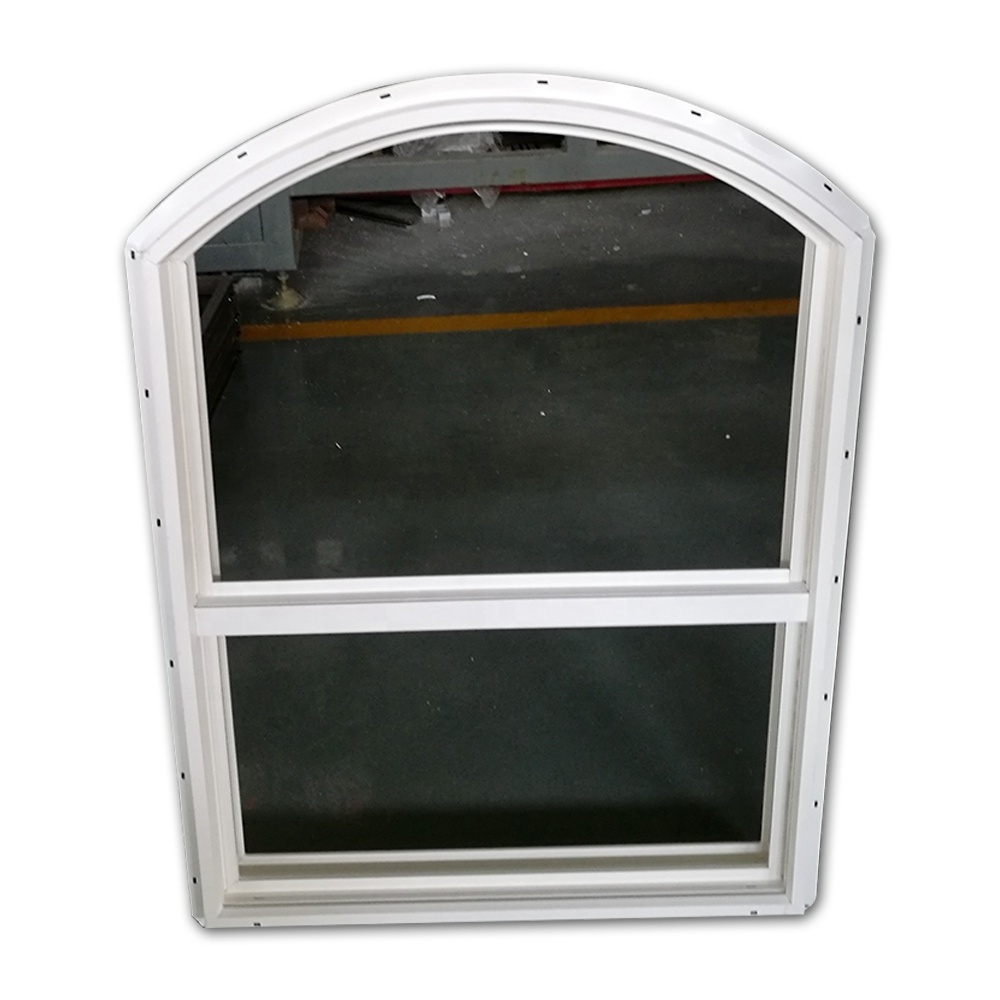 Top sale Newest style Mirror glass half round arch white window designs pvc windows