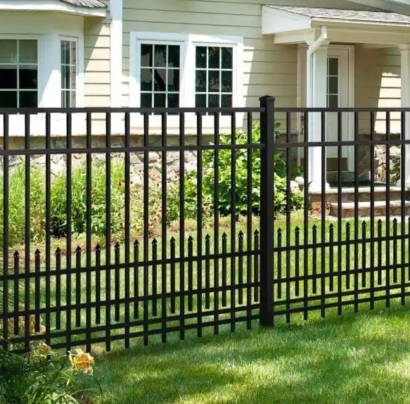 Iron gate designs simple for garden with modern fence