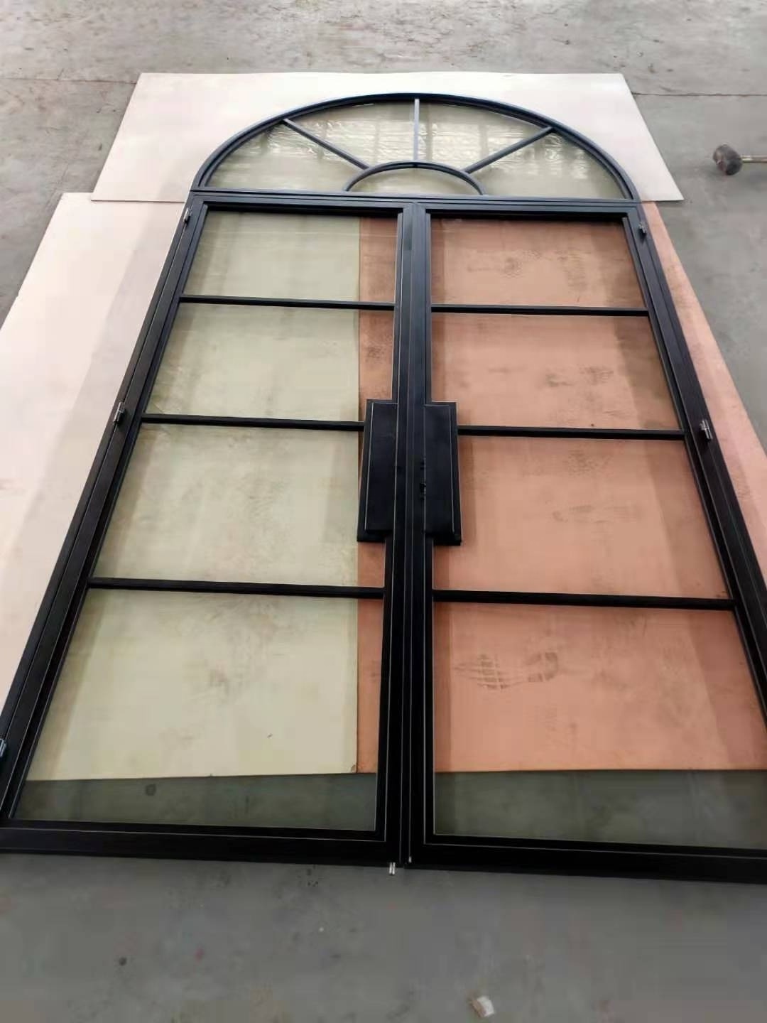 Hotian Customized top quality Wrought arch french door with swing