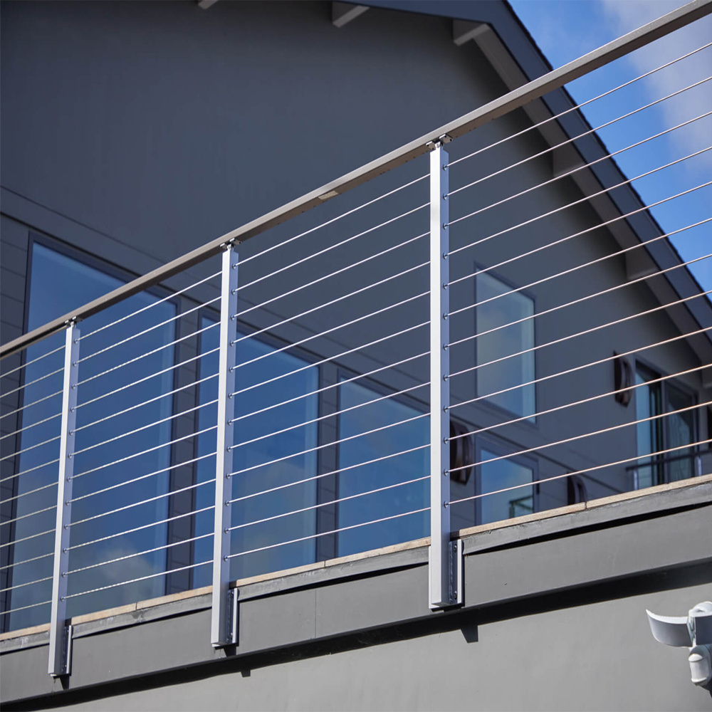 Stainless Steel Cable Railing Post Simple Design Wire Deck Cable Railing System