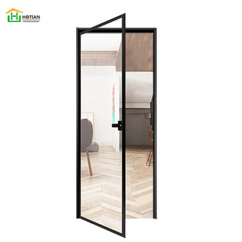 Moisture Proof Aluminum  Frame Double Glass Doors Horizontal Swing for Bathroom