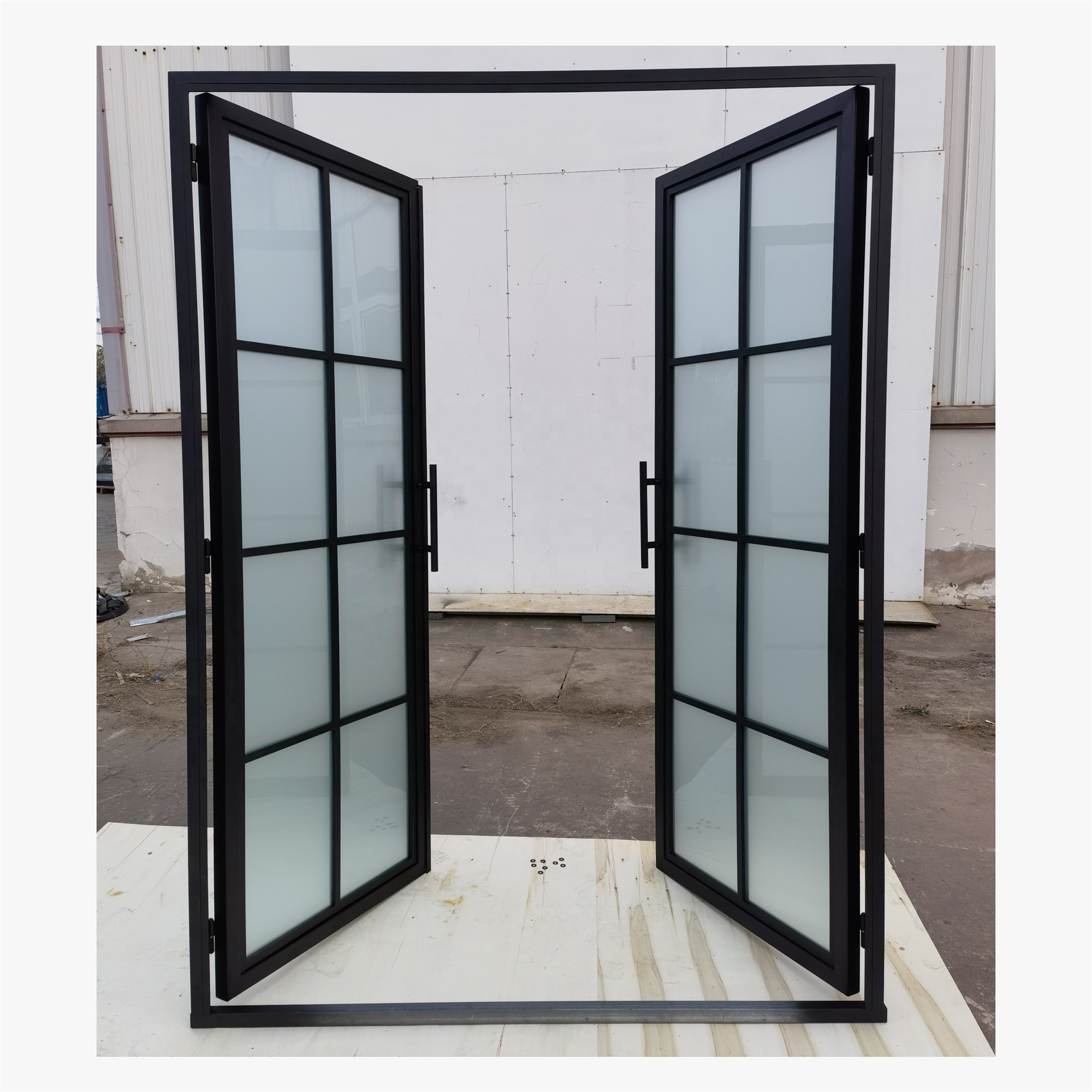 Factory Price Steel Interior Door Wrought Iron Pivot Door Design With Grill