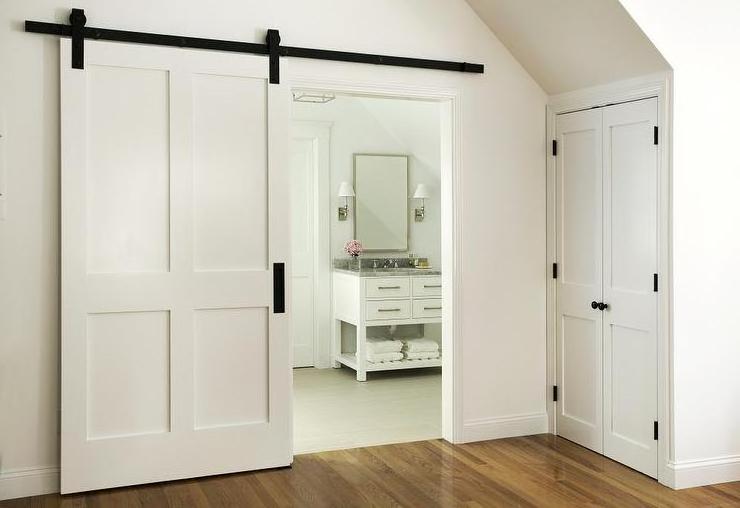 Home use decorating bathroom PVC toilet door wood Sliding barn door with hardware