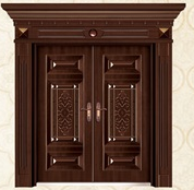 Luxury extra-large size hollow out copper clad doors last design