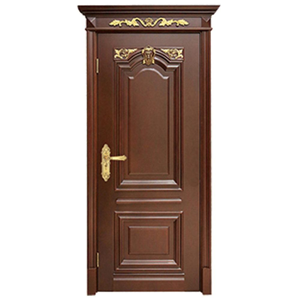 Main door wood carving design single door swing open solid wooden doors interior