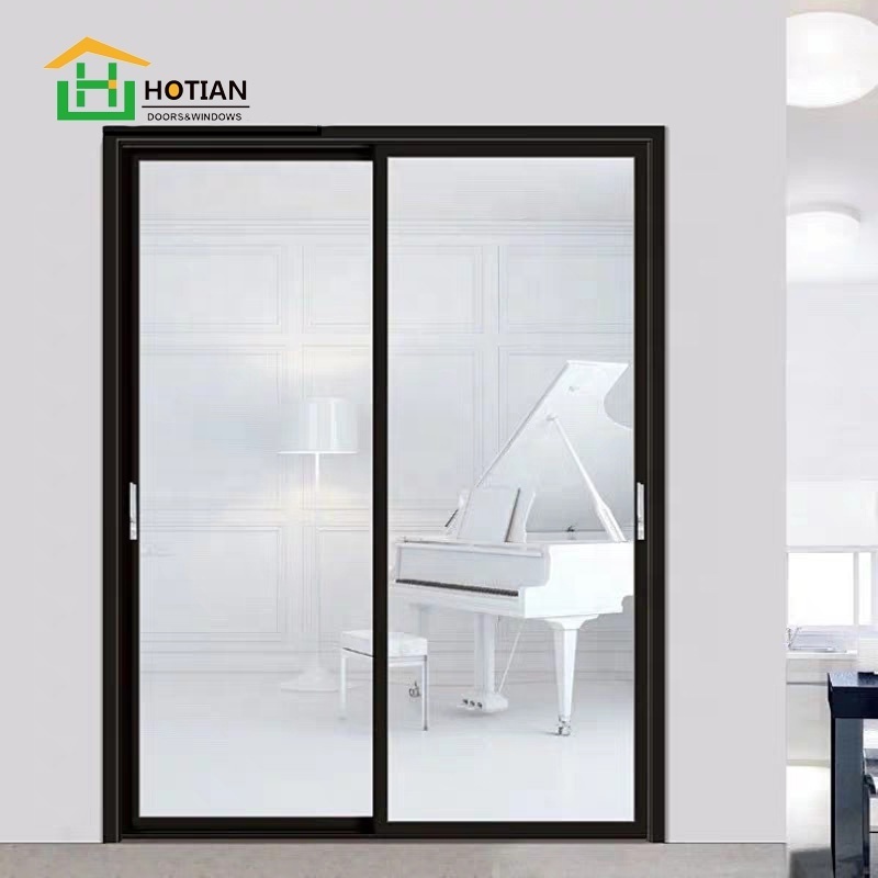 Top quality Aluminum black Sliding windows Double glazed thermal break Window and doors for house