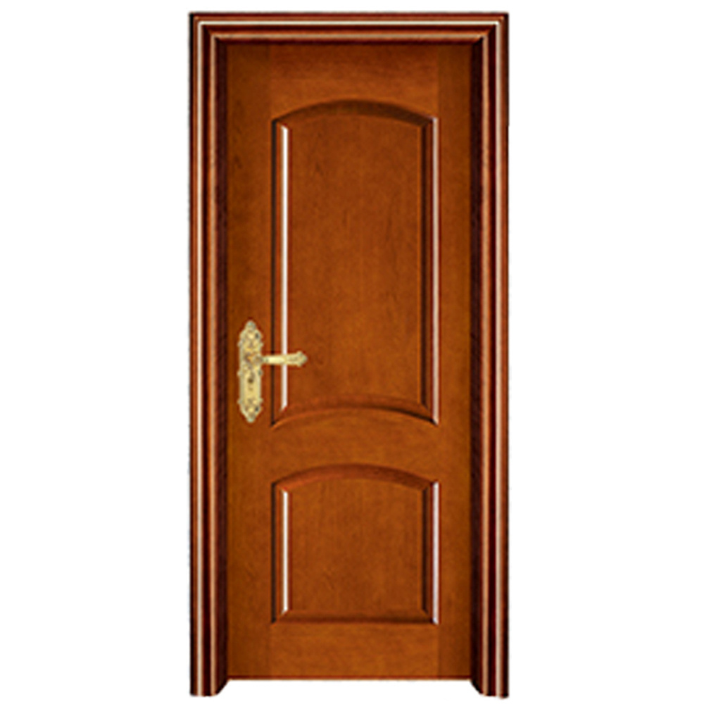 Front solid wood entrance door 8mm hdf panel with frame single main plain teak wood main door designs