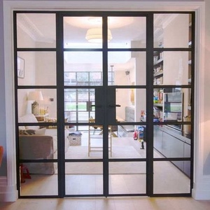 Hot Selling New Design Iron French Door double glass sound proof Door and Window