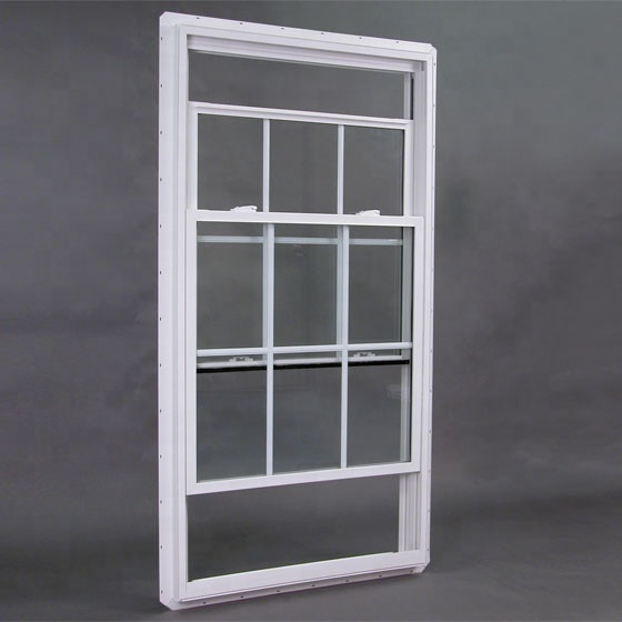 Cheap Anti-theft House Plastic Profile Window Grid PVC Vertical Sliding Window /Grill Design Up Down Windows