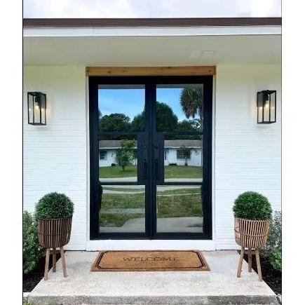 Exterior Steel Door Glass Door Wholesale French Style Iron Double Glass Door for Houses