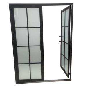 Exterior Steel Door Glass Door Wholesale French Style Iron Double Glass Door for Houses