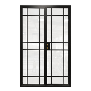 Solid Steel Interior Steel Glass Doors Internal Crittall Door Room Divider Fixed or Casement  Glass Wall