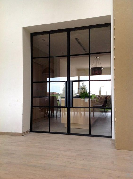 simple designs modern double glass front swing wrought iron door