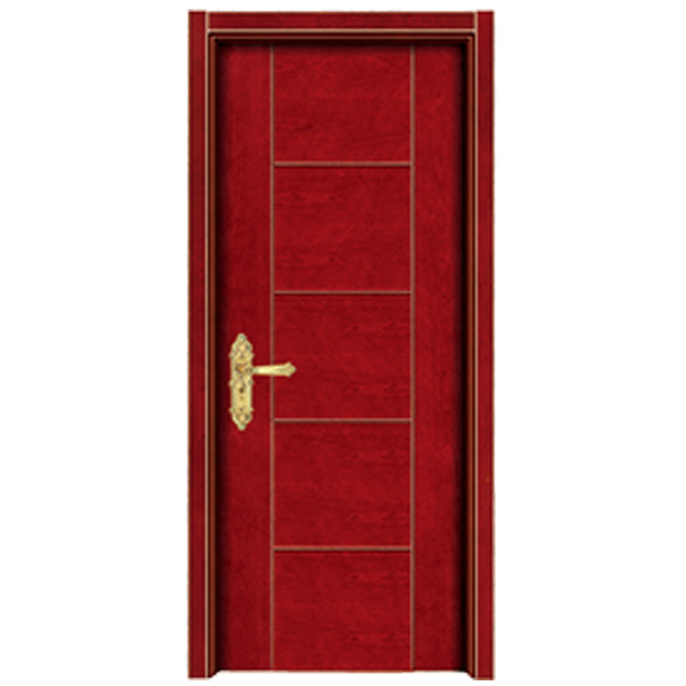 Front solid wood entrance door 8mm hdf panel with frame single main plain teak wood main door designs