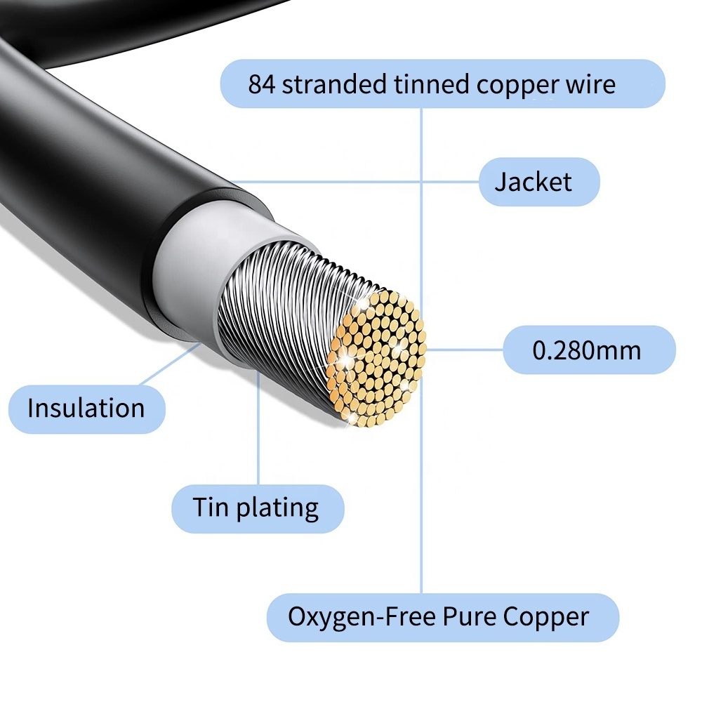 TUV certified pv solar cable tinned copper solar pv dc cables solar cable 4mm2 6mm2