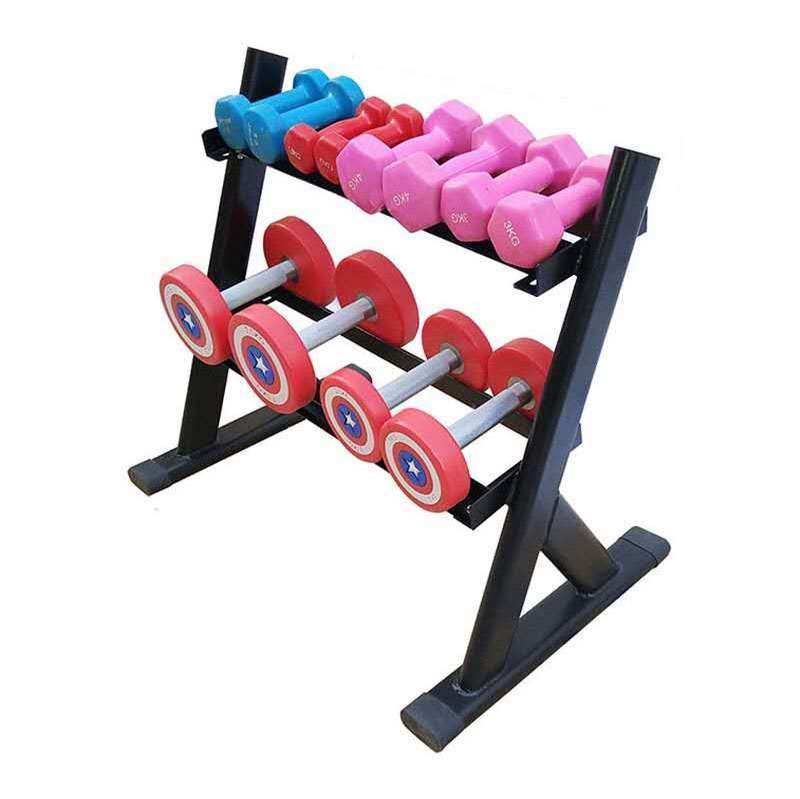 Household and commercial display dumbbell rack double-layer multi-function fitness equipment storage rack