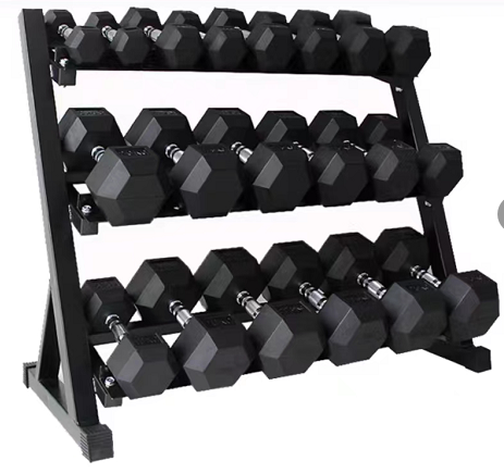 Household and commercial display dumbbell rack double-layer multi-function fitness equipment storage rack