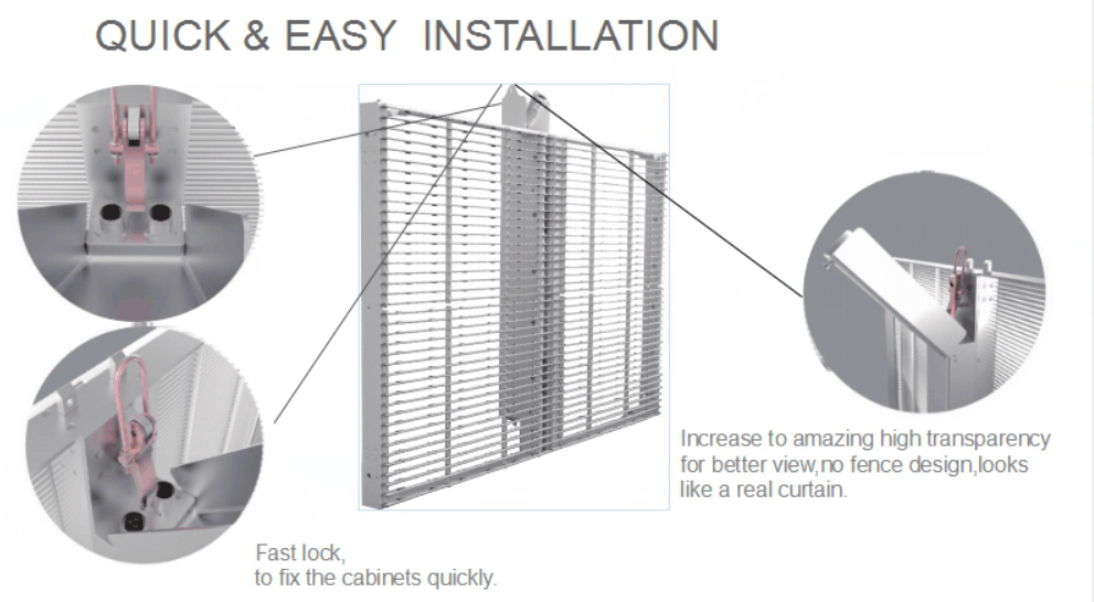 high transparency LED screen transparency mesh curtain led display screen