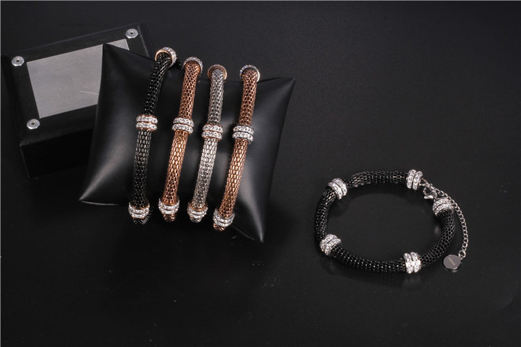 New Design 316L Stainless Steel& White Crystal Black & Steel Plating Bracelet Women/Men