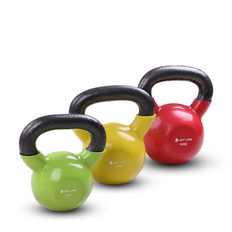 Wholesale 4kg 8kg 32kg Workout Fitness Gym Powder Vinyl Coated Kettlebell For Weight Lifing Exercise