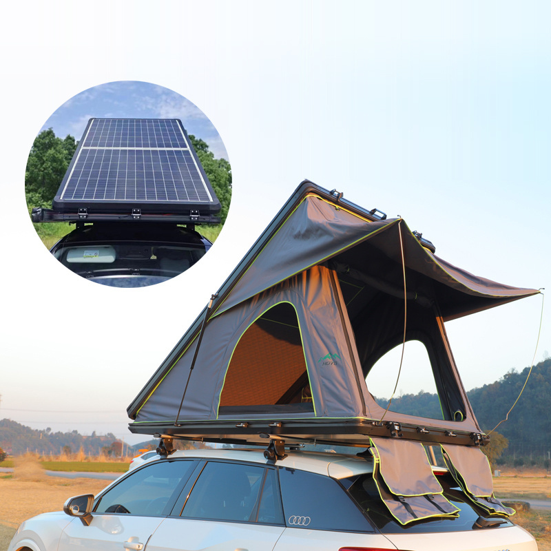 HOTO Rooftop tents and camping equipment winter sun solar panel car cold hard shell roof top tent for SUV Jeep