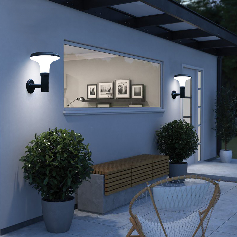 HOTOOK OEM Exterior Solar Morden Night Lighting Outdoor LED Up Down Wall Mounted Sconce Lighted Indoors Lamp Light For Home