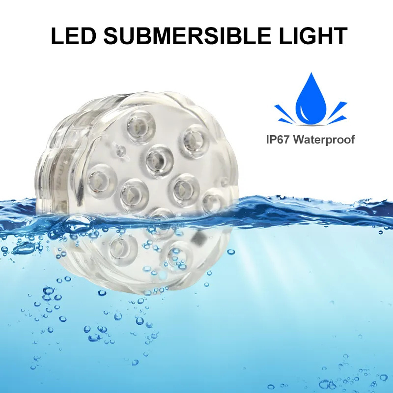 Battery Powered Underwater Waterproof LED Lights Shower Lights Pool Submersible LED Lights with Remote