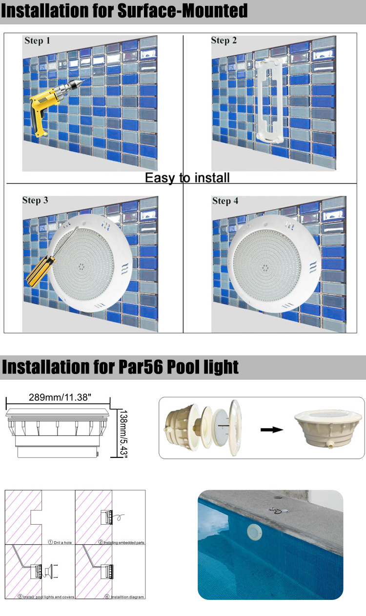 Resin filled 35w Light 12volt Led swimming pool lights