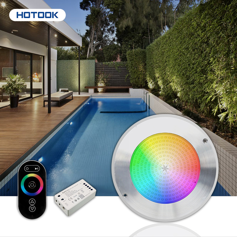 HOTOOK Patented Brand Niche Replace Ultra Thin Pool Light Stainless steel 316 45W RGB IP68 Pool Lights Led Underwater