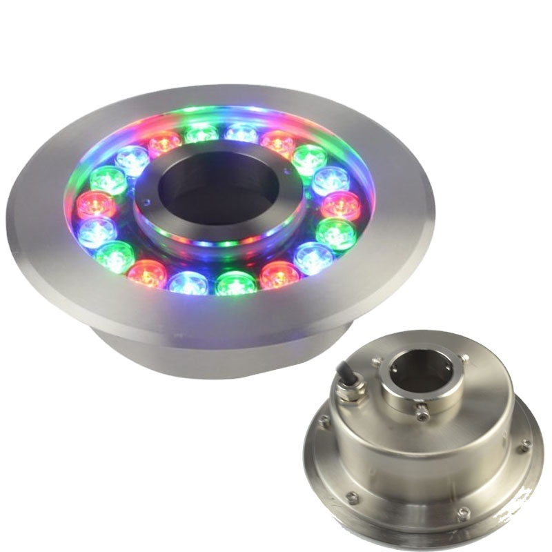 HOTOOK Outdoor led fountain ring light 6W 9W 12W DMX control stainless steel ip68 submersible rgb fountain lights