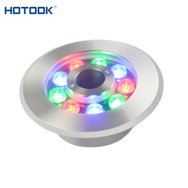 HOTOOK Outdoor led fountain ring light 6W 9W 12W DMX control stainless steel ip68 submersible rgb fountain lights