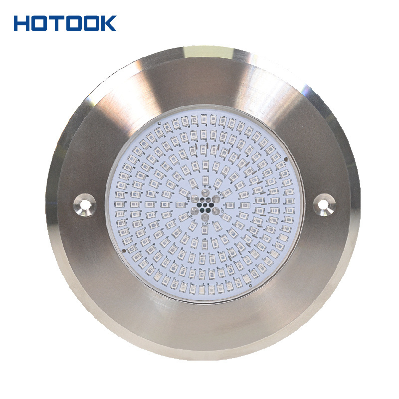 HOTOOK Customized 15W AC/DC12V Multicolor Slim Flat IP68 Resin Filled LED Smart Underwater Swimming Pool Light Color