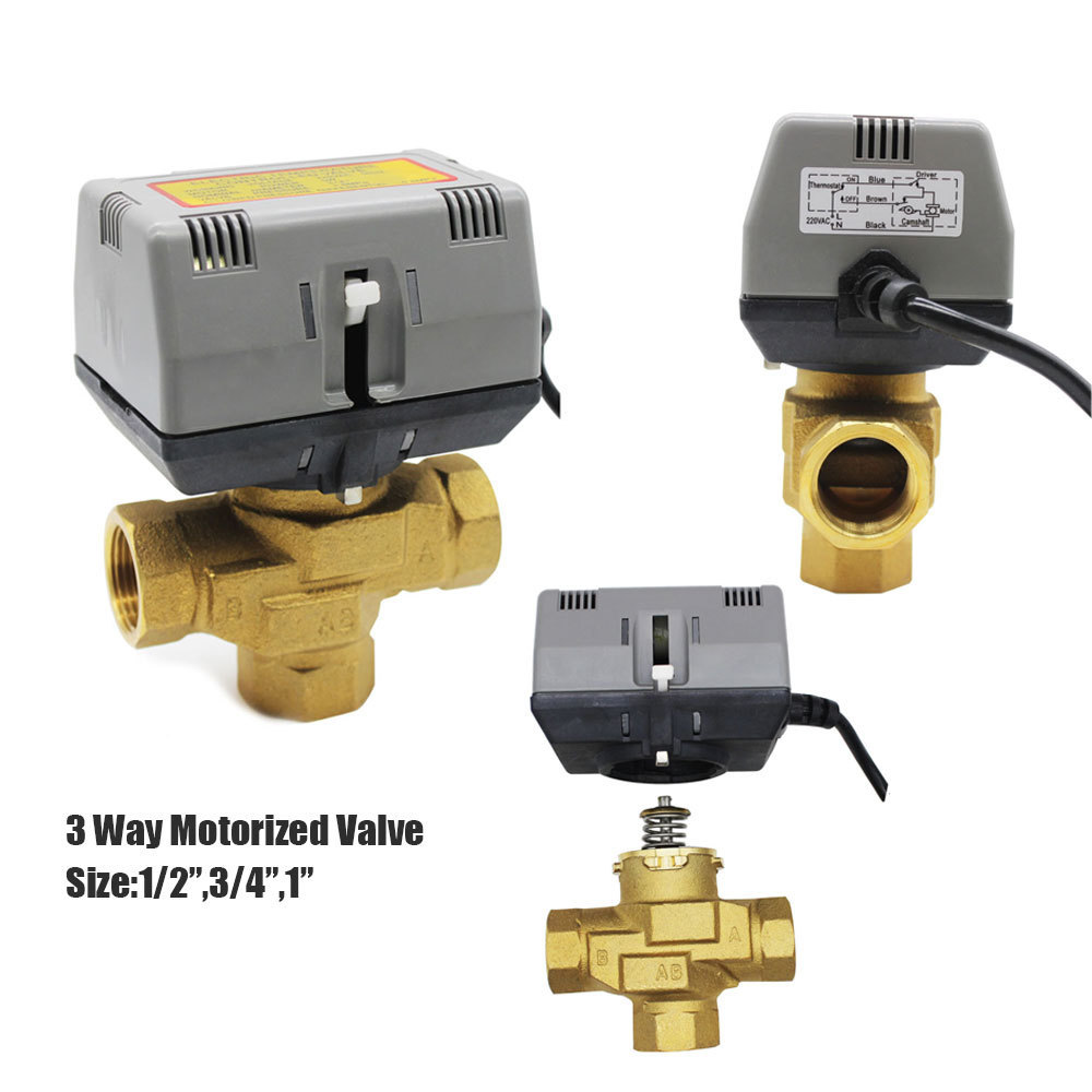 VC4013/VC6013 series FCU on-off 2 way 3 way Motorized water Valve with electrical Actuator