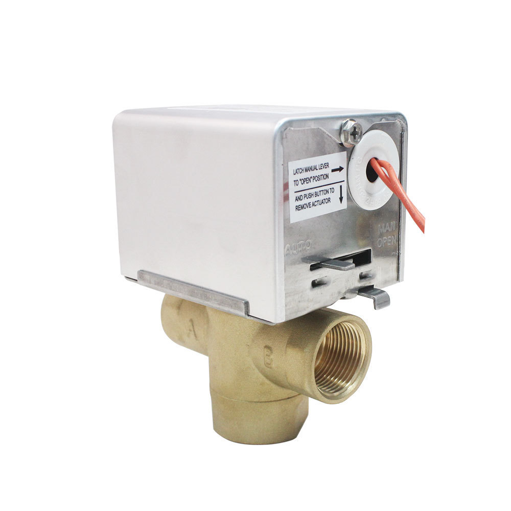 3 way FCU Motorized Zone Valve DN20 Male Connection water flow control valve