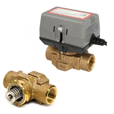 HVAC System Electric Actuator Brass Valve 2 Way DN20 motorized Valve for Fan Coil Units