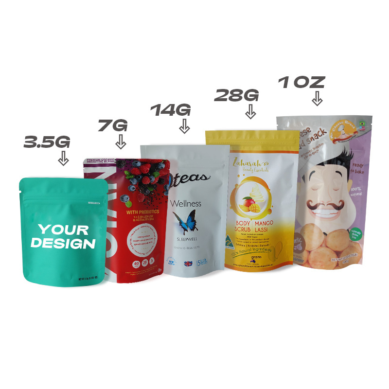 Digital Printing Custom Shaped Zip Lock Die Cut Bag Stand Up Candy Packaging pouch Bags Foil Matte Mylar Bag