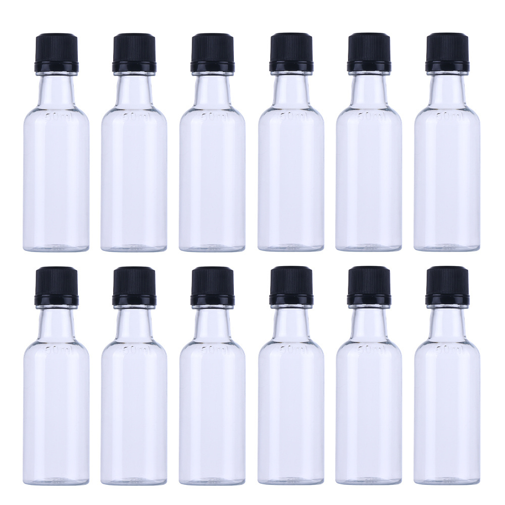 Mini Liquor Bottles 50ml Empty Plastic  Liquor Whiskey Vodka Soda Spirits Wine Packaging