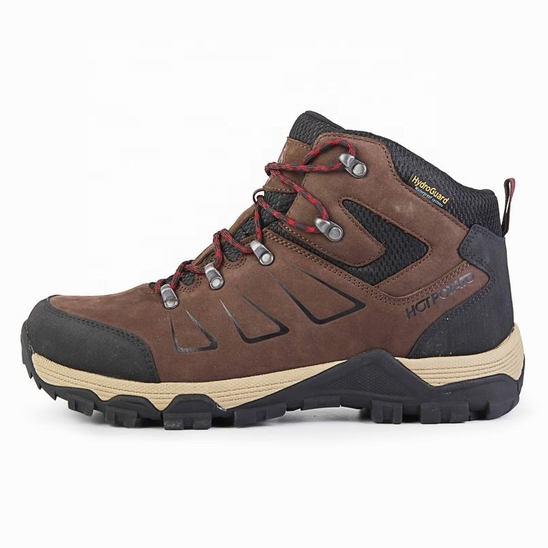 HOTPOTATO premium leather outdoor hiking boots  high cut waterproof trekking footwear