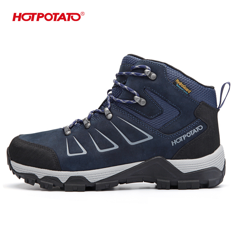 HOTPOTATO premium leather outdoor hiking boots  high cut waterproof trekking footwear