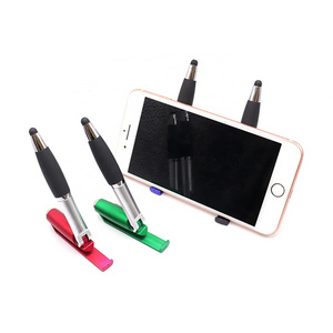 stylus pen custom LOGO mobile holder customized flashing led light pens with phone support holding