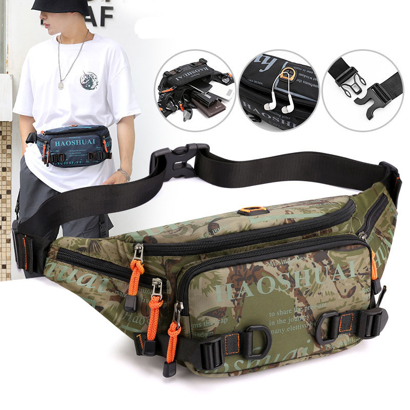 custom wholesale outdoor manufacturers waterproof nylon chest fanny pack waist bag for men