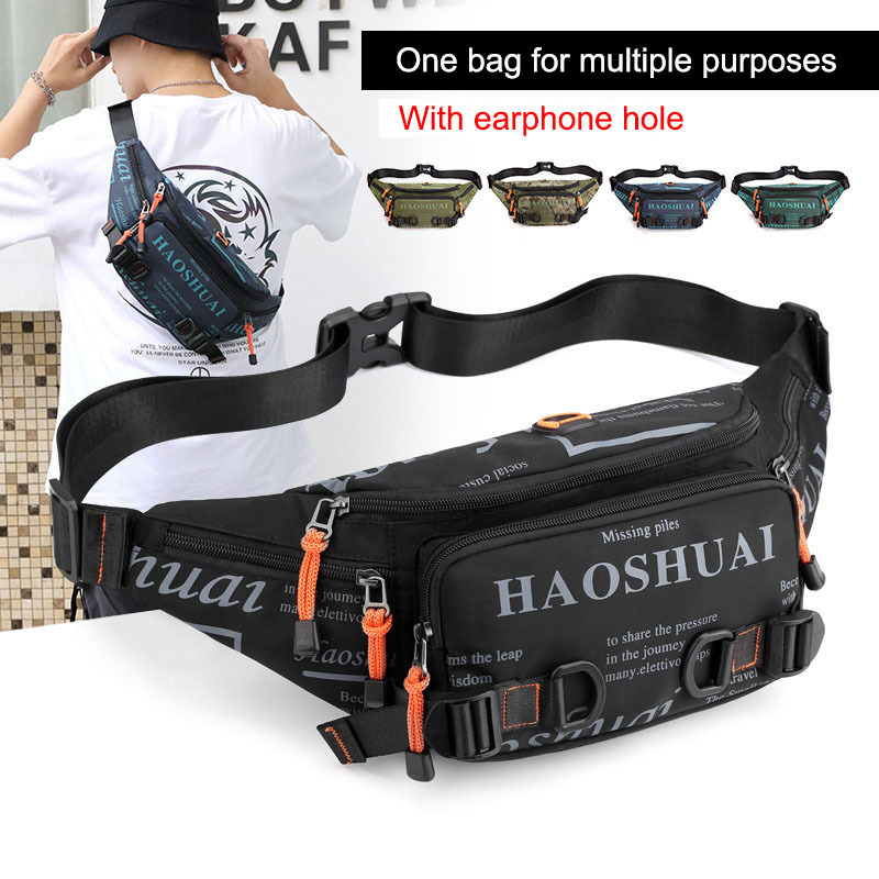 custom wholesale outdoor manufacturers waterproof nylon chest fanny pack waist bag for men