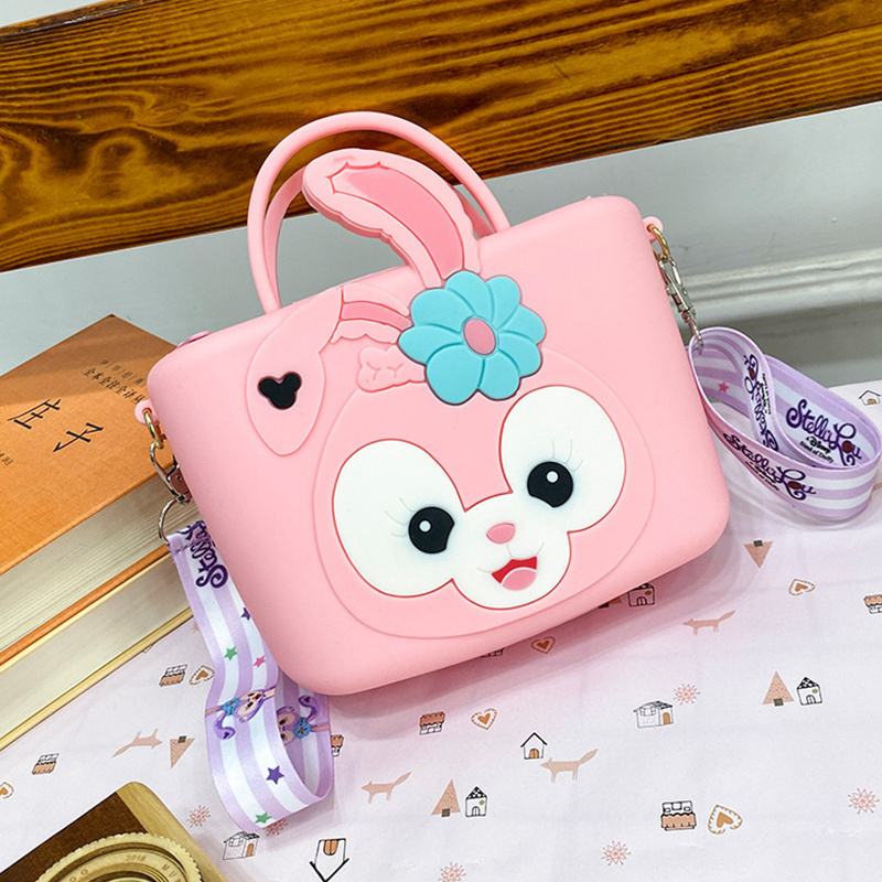 High Quality Cute Cartoon Kids Bags Print Silica Gel Lovely Shoulder Bags Custom girls accessories mini handbags