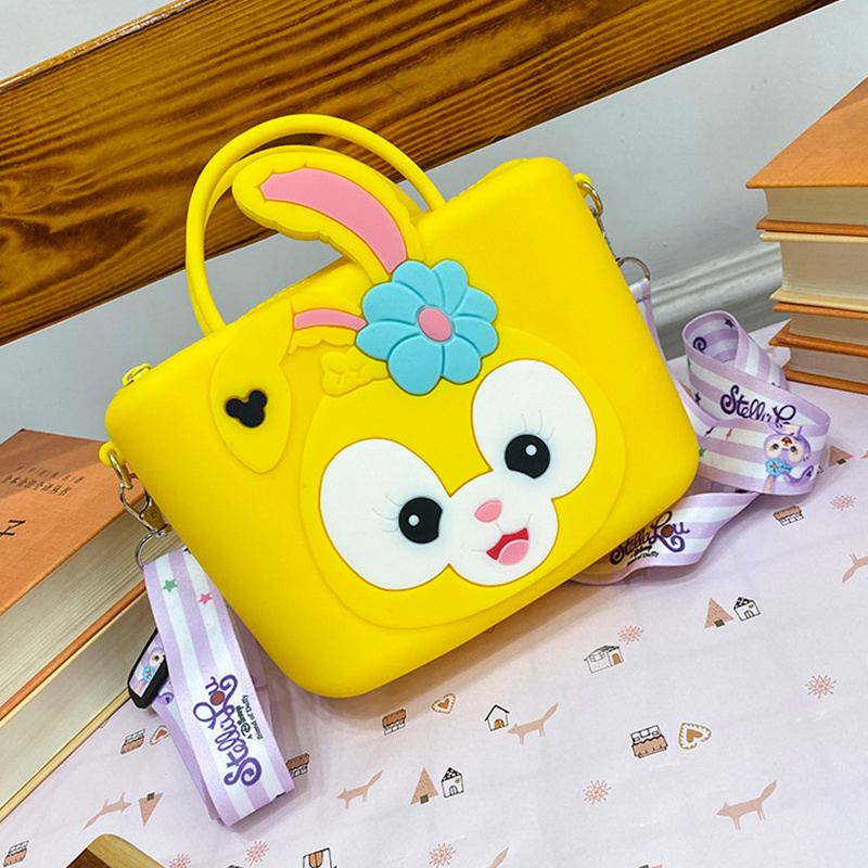 High Quality Cute Cartoon Kids Bags Print Silica Gel Lovely Shoulder Bags Custom girls accessories mini handbags